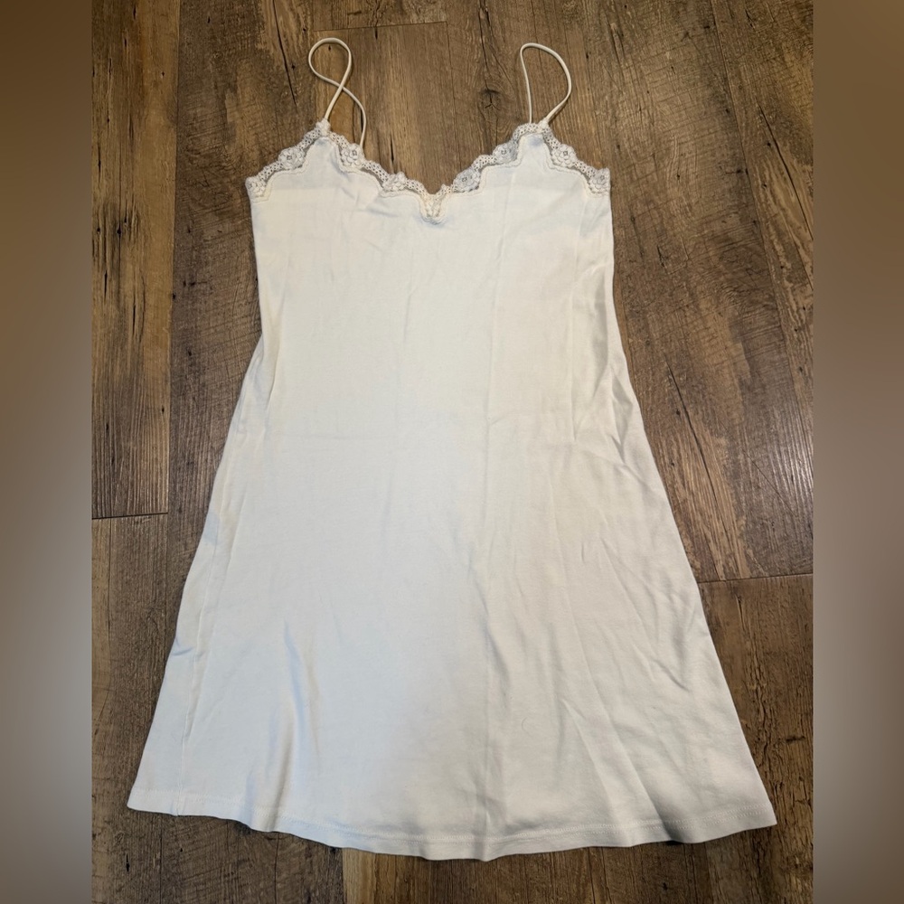 Calvin Klein White Lace Trim Slip Chemise